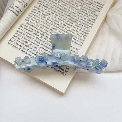 Ins Hot Selling Εξατομικευμένο λουλούδι ένθετο στρας Hair Claw Fashion Γλυκό μάρμαρο Αξεσουάρ μαλλιών με κλιπ καρχαρία με οξικό οξύ