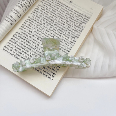 Ins Hot Selling Εξατομικευμένο λουλούδι ένθετο στρας Hair Claw Fashion Γλυκό μάρμαρο Αξεσουάρ μαλλιών με κλιπ καρχαρία με οξικό οξύ