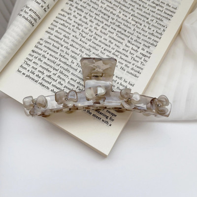 Ins Hot Selling Εξατομικευμένο λουλούδι ένθετο στρας Hair Claw Fashion Γλυκό μάρμαρο Αξεσουάρ μαλλιών με κλιπ καρχαρία με οξικό οξύ