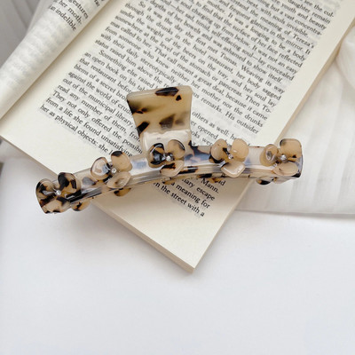 Ins Hot Selling Εξατομικευμένο λουλούδι ένθετο στρας Hair Claw Fashion Γλυκό μάρμαρο Αξεσουάρ μαλλιών με κλιπ καρχαρία με οξικό οξύ