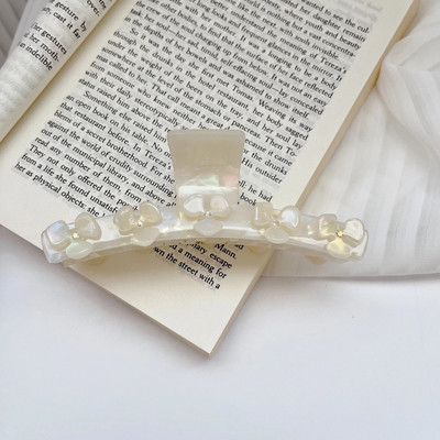 Ins Hot Selling Εξατομικευμένο λουλούδι ένθετο στρας Hair Claw Fashion Γλυκό μάρμαρο Αξεσουάρ μαλλιών με κλιπ καρχαρία με οξικό οξύ