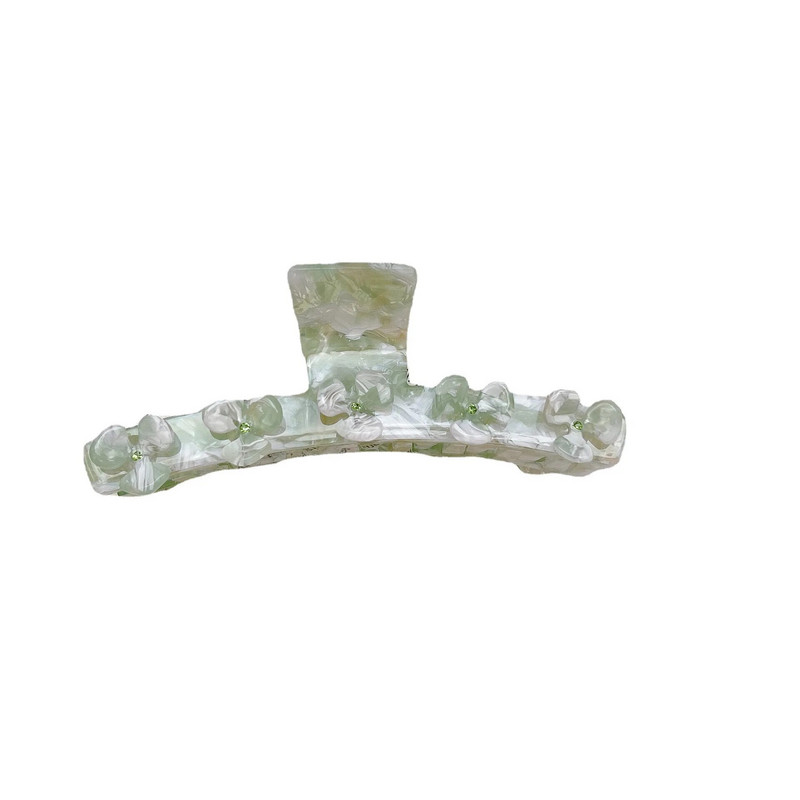 Ins Hot Selling Εξατομικευμένο λουλούδι ένθετο στρας Hair Claw Fashion Γλυκό μάρμαρο Αξεσουάρ μαλλιών με κλιπ καρχαρία με οξικό οξύ