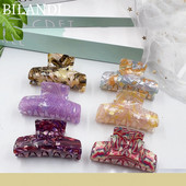 Bilandi Fashion Πολύχρωμα κλιπ με οξικό νύχι Γεωμετρικό κλιπ μαλλιών Καβούρι καρφίτσες μαλλιών για γυναίκες Κορίτσι Αξεσουάρ μαλλιών Στυλ μακιγιάζ