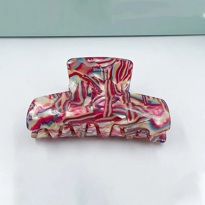 Bilandi Fashion Πολύχρωμα κλιπ με οξικό νύχι Γεωμετρικό κλιπ μαλλιών Καβούρι καρφίτσες μαλλιών για γυναίκες Κορίτσι Αξεσουάρ μαλλιών Στυλ μακιγιάζ