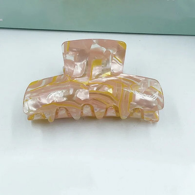 Bilandi Fashion Πολύχρωμα κλιπ με οξικό νύχι Γεωμετρικό κλιπ μαλλιών Καβούρι καρφίτσες μαλλιών για γυναίκες Κορίτσι Αξεσουάρ μαλλιών Στυλ μακιγιάζ