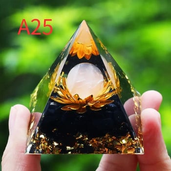 Crystals Stone Orgone Pyramid Generator Energy Natural Amethyst Peridot Reiki Chakra Εργαλείο διαλογισμού Διακόσμηση δωματίου Χριστουγεννιάτικα δώρα