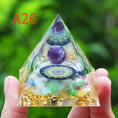 Cristale Piatră Orgon Piramidă Generator de energie Ametist natural Peridot Reiki Chakra Instrument de meditație Decor cameră Cadouri de Crăciun