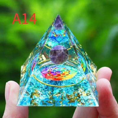 Cristale Piatră Orgon Piramidă Generator de energie Ametist natural Peridot Reiki Chakra Instrument de meditație Decor cameră Cadouri de Crăciun
