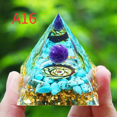 Cristale Piatră Orgon Piramidă Generator de energie Ametist natural Peridot Reiki Chakra Instrument de meditație Decor cameră Cadouri de Crăciun