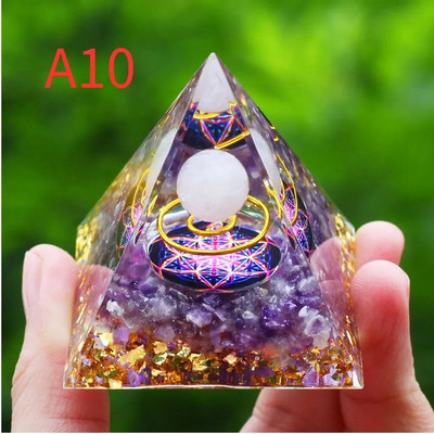 Cristale Piatră Orgon Piramidă Generator de energie Ametist natural Peridot Reiki Chakra Instrument de meditație Decor cameră Cadouri de Crăciun