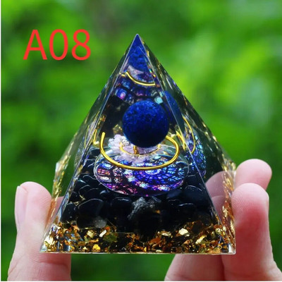 Cristale Piatră Orgon Piramidă Generator de energie Ametist natural Peridot Reiki Chakra Instrument de meditație Decor cameră Cadouri de Crăciun