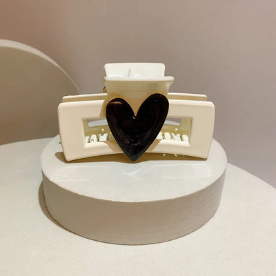 1 ΤΕΜ Κορεατικά νύχια μαλλιών σε σχήμα καρδιάς Κομψές ακρυλικές φουρκέτες Barrette Crab Hair Clips Καλύμματα κεφαλής για γυναίκες, κορίτσια, αξεσουάρ μαλλιών