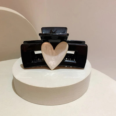 1 ΤΕΜ Κορεατικά νύχια μαλλιών σε σχήμα καρδιάς Κομψές ακρυλικές φουρκέτες Barrette Crab Hair Clips Καλύμματα κεφαλής για γυναίκες, κορίτσια, αξεσουάρ μαλλιών