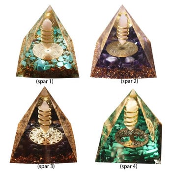 Crystals Stone Orgone Pyramid Energy Generator Φυσικός κρύσταλλος αμέθυστος τσάκρα θεραπευτικό εργαλείο διαλογισμού Διακόσμηση δωματίου Δώρο Πρωτοχρονιάς