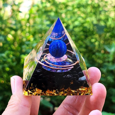 Piramida energetică Orgonit Cristale vindecătoare Instrument pentru chakre Reiki Minge de ametist natural Piatră energetică Cadou lucrat manual Home Office Decor