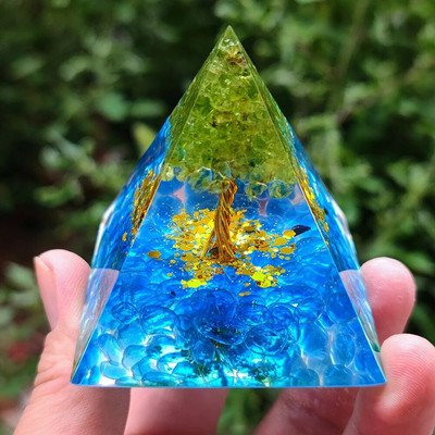 Piramida energetică Orgonit Cristale vindecătoare Instrument pentru chakre Reiki Minge de ametist natural Piatră energetică Cadou lucrat manual Home Office Decor