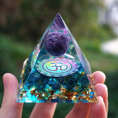 Piramida energetică Orgonit Cristale vindecătoare Instrument pentru chakre Reiki Minge de ametist natural Piatră energetică Cadou lucrat manual Home Office Decor
