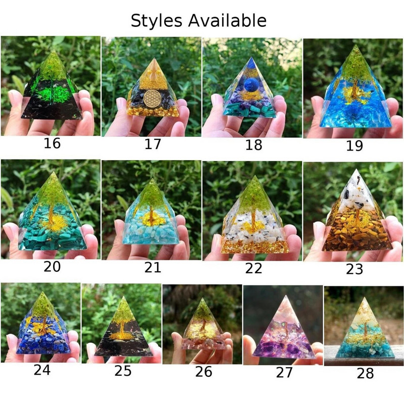 Energetska piramida Orgonit Iscjeljujući kristali Alat za čakre Reiki Prirodna kugla od ametista Energetski kamen Ručno izrađeni poklon Dekoracija kućnog ureda