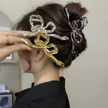Μοντέρνο χρυσό ασημί μαύρο μεταλλικό παπιγιόν Giant Claw clips για γυναίκες Αξεσουάρ για χοντρά μαλλιά Geometric Big Shark φουρκέτα