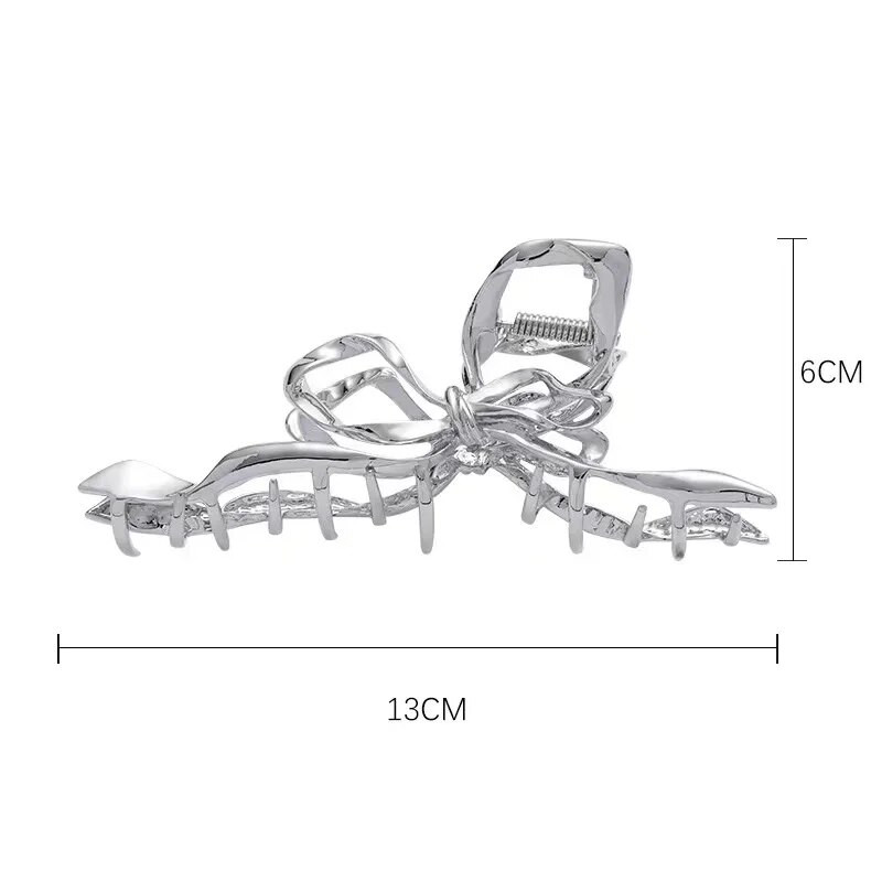 Trendy zlatno srebrna crna metalna mašna Ogromne kopče s kandžama za žene Dodaci za gustu kosu Geometrijski veliki morski pas Ukosnice Pokrivala