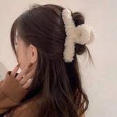 Uued Korea plüüsist juuksenõelad sooja sügistalvise juukseklambrid naistele Shark suures suuruses juukseküüned Trendikad moodsad juukseaksessuaarid