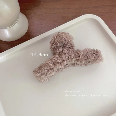 Uued Korea plüüsist juuksenõelad sooja sügistalvise juukseklambrid naistele Shark suures suuruses juukseküüned Trendikad moodsad juukseaksessuaarid