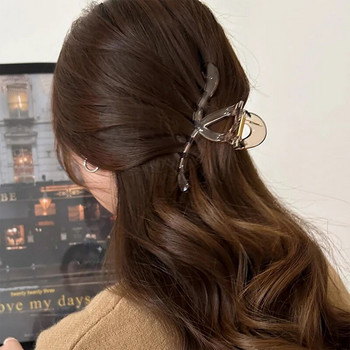 Големи дамски щипки за коса Геометрична форма Щипка за коса за момичета Матирани прозрачни щипки за коса Модерни аксесоари за коса Корейска прическа