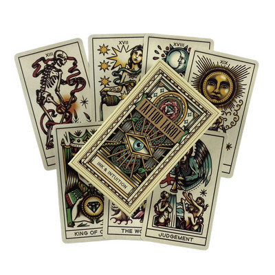 Tetoválás Tarot Kártyák Jóslás Pakli Angol Verziók Kiadás Oracle Board Játék INK asztali játék bulira