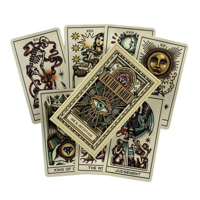 Tattoo Tarot Cards Divination Deck English Versions Edition Oracle Board Παίζοντας επιτραπέζιο παιχνίδι μελάνι για πάρτι