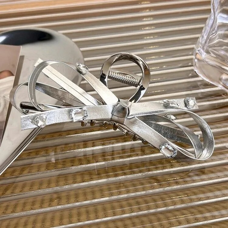 Y2k Bowknot matu spīles sievietēm korejiešu stila metāla haizivju sprādzes krabju matu sprādzes spīlēm matu sprādzes Moderni matu aksesuāri