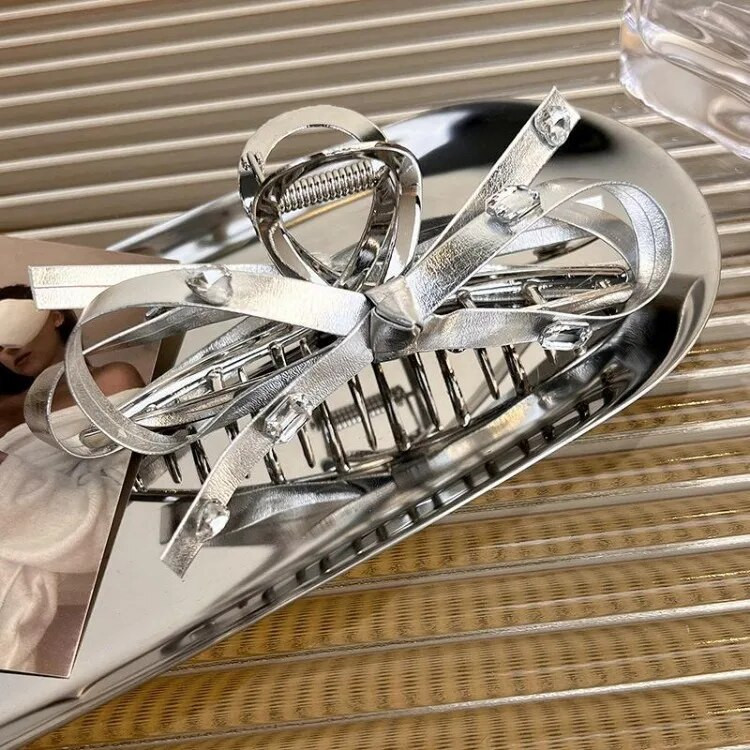 Y2k Bowknot matu spīles sievietēm korejiešu stila metāla haizivju sprādzes krabju matu sprādzes spīlēm matu sprādzes Moderni matu aksesuāri