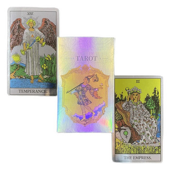 Нов Oracle Laser Tarot Rider Cards Pocket Deck English Version Osho Zen Mystical Manga Board Family Party Playing Game