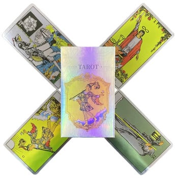 Нов Oracle Laser Tarot Rider Cards Pocket Deck English Version Osho Zen Mystical Manga Board Family Party Playing Game