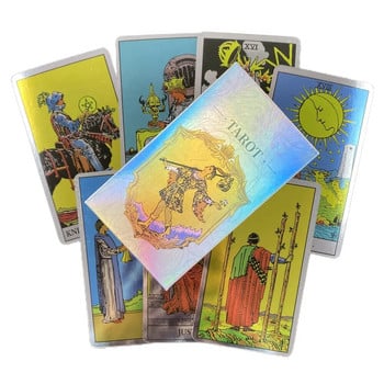 Нов Oracle Laser Tarot Rider Cards Pocket Deck English Version Osho Zen Mystical Manga Board Family Party Playing Game