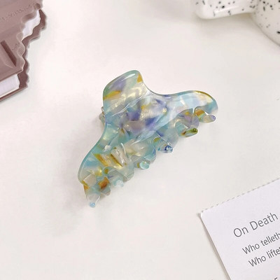 Κορεάτικο απλό 6cm Μικρό γεωμετρικό κλιπ μαλλιών Claw Fashion Marbling Acetic Acid Shark Clip Αξεσουάρ μαλλιών για γυναίκες κορίτσια