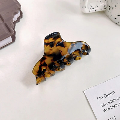 Κορεάτικο απλό 6cm Μικρό γεωμετρικό κλιπ μαλλιών Claw Fashion Marbling Acetic Acid Shark Clip Αξεσουάρ μαλλιών για γυναίκες κορίτσια