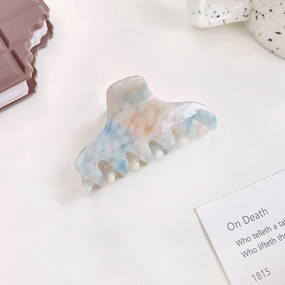 Κορεάτικο απλό 6cm Μικρό γεωμετρικό κλιπ μαλλιών Claw Fashion Marbling Acetic Acid Shark Clip Αξεσουάρ μαλλιών για γυναίκες κορίτσια