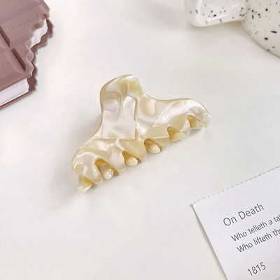 Κορεάτικο απλό 6cm Μικρό γεωμετρικό κλιπ μαλλιών Claw Fashion Marbling Acetic Acid Shark Clip Αξεσουάρ μαλλιών για γυναίκες κορίτσια