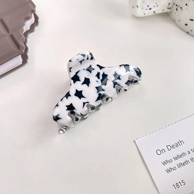 Κορεάτικο απλό 6cm Μικρό γεωμετρικό κλιπ μαλλιών Claw Fashion Marbling Acetic Acid Shark Clip Αξεσουάρ μαλλιών για γυναίκες κορίτσια