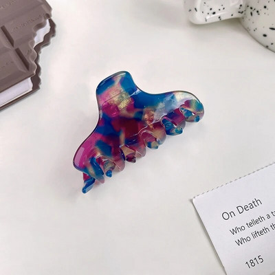 Κορεάτικο απλό 6cm Μικρό γεωμετρικό κλιπ μαλλιών Claw Fashion Marbling Acetic Acid Shark Clip Αξεσουάρ μαλλιών για γυναίκες κορίτσια