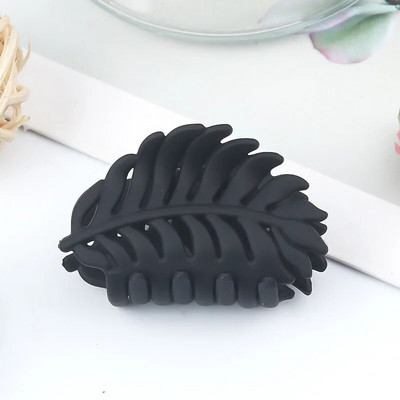 Σχήμα φύλλου μόδας Νύχι μαλλιών μονόχρωμο για γυναίκες με παγωμένο κλιπ λαβής κότσος Αξεσουάρ μαλλιών Εργαλείο styling Γυναικεία φουρκέτα με όλα τα ταιριαστά