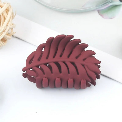 Σχήμα φύλλου μόδας Νύχι μαλλιών μονόχρωμο για γυναίκες με παγωμένο κλιπ λαβής κότσος Αξεσουάρ μαλλιών Εργαλείο styling Γυναικεία φουρκέτα με όλα τα ταιριαστά