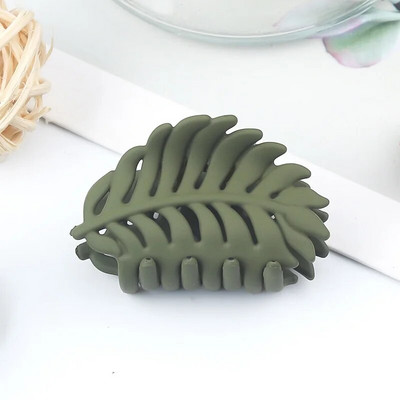 Σχήμα φύλλου μόδας Νύχι μαλλιών μονόχρωμο για γυναίκες με παγωμένο κλιπ λαβής κότσος Αξεσουάρ μαλλιών Εργαλείο styling Γυναικεία φουρκέτα με όλα τα ταιριαστά