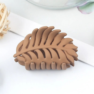 Σχήμα φύλλου μόδας Νύχι μαλλιών μονόχρωμο για γυναίκες με παγωμένο κλιπ λαβής κότσος Αξεσουάρ μαλλιών Εργαλείο styling Γυναικεία φουρκέτα με όλα τα ταιριαστά