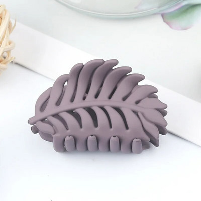 Σχήμα φύλλου μόδας Νύχι μαλλιών μονόχρωμο για γυναίκες με παγωμένο κλιπ λαβής κότσος Αξεσουάρ μαλλιών Εργαλείο styling Γυναικεία φουρκέτα με όλα τα ταιριαστά