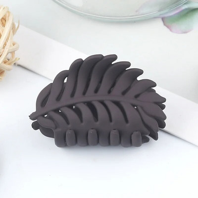 Σχήμα φύλλου μόδας Νύχι μαλλιών μονόχρωμο για γυναίκες με παγωμένο κλιπ λαβής κότσος Αξεσουάρ μαλλιών Εργαλείο styling Γυναικεία φουρκέτα με όλα τα ταιριαστά