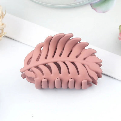 Σχήμα φύλλου μόδας Νύχι μαλλιών μονόχρωμο για γυναίκες με παγωμένο κλιπ λαβής κότσος Αξεσουάρ μαλλιών Εργαλείο styling Γυναικεία φουρκέτα με όλα τα ταιριαστά