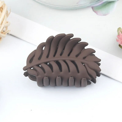 Σχήμα φύλλου μόδας Νύχι μαλλιών μονόχρωμο για γυναίκες με παγωμένο κλιπ λαβής κότσος Αξεσουάρ μαλλιών Εργαλείο styling Γυναικεία φουρκέτα με όλα τα ταιριαστά