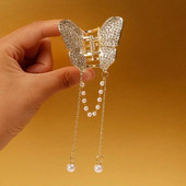 Στυλ πεταλούδα Μαλλιά Νύχι Περλ Καρχαρία Κλιπ κεφαλής Vintage νύχια με αλογοουρά Μοντέρνο κλιπ μαλλιών για κορίτσι Χαριτωμένα αξεσουάρ μαλλιών