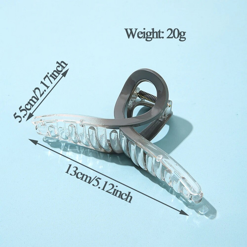 2023. gada jauna sieviešu modes gradienta spīļskava, caurspīdīga akrila, liela matu spīle, korejiešu, meitenēm, Barrette matu aksesuāri